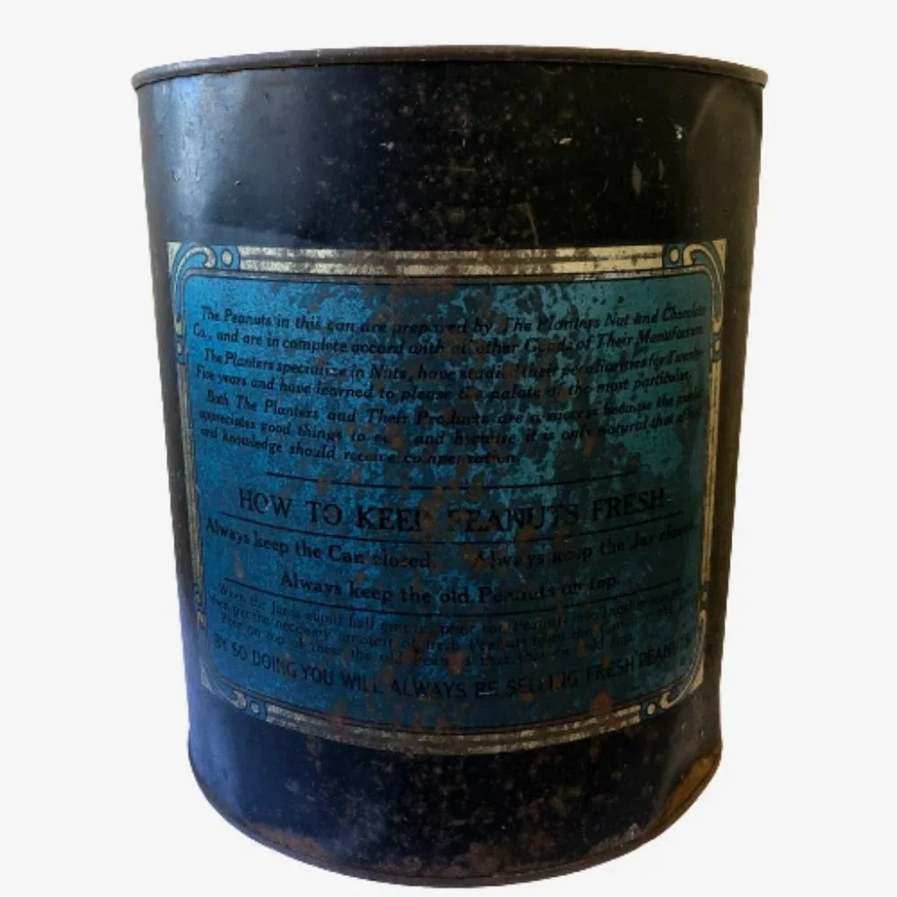 Planters Salted Peanuts Vintage Tin Can MR PEANUT